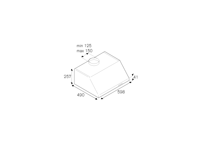 60 Undermount Hood 1 Motor | Bertazzoni