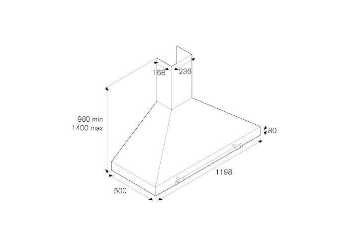 120 cm Wall Mount, 1 motor | Bertazzoni