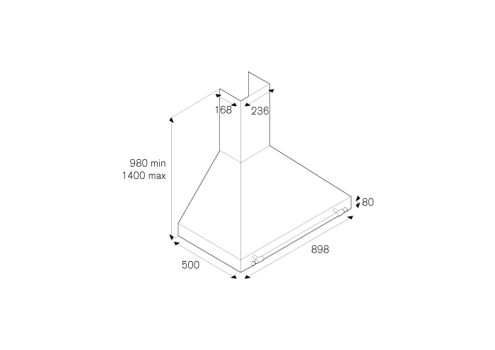 90 cm Wall Mount, 1 motor | Bertazzoni